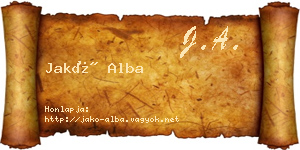 Jakó Alba névjegykártya